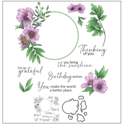 Sredwtk Blumenkranz Geburtstag Stempel und Stanzen Set,Silikonstempel und Stanzen Set,Stanzschablonen und Stempelset,Clear Stamp und Stanzschablone Für DIY Scrapbooking Fotoalbum Dekor Karten Sredwtk Blumenkranz Geburtstag Stempel und Stanzen Set,Silikonstempel und Stanzen Set,Stanzschablonen und Stempelset,Clear Stamp und Stanzschablone Für DIY Scrapbooking Fotoalbum Dekor Karten von Sredwtk