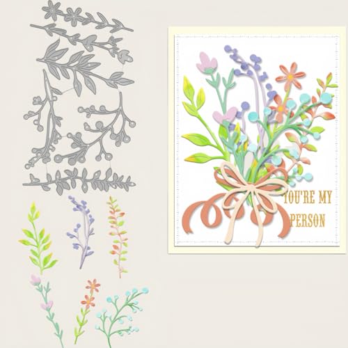 Sredwtk Blumensträuße Stanzschablonen Geburtstag Weihnachten Metall Prägeschablonen Stanzformen Schneiden für DIY Karte Sammelalbum Scrapbooking Fotoalbum Deko von Sredwtk