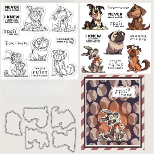 Sredwtk Cooler Hund Tiere Stanzschablonen und Stempelset,Stempel und Stanzen Set,Silikonstempel und Stanzen Set,Clear Stamp und Stanzschablone Für DIY Scrapbooking Fotoalbum Dekor Karten Sredwtk Cooler Hund Tiere Stanzschablonen und Stempelset,Stempel und Stanzen Set,Silikonstempel und Stanzen Set,Clear Stamp und Stanzschablone Für DIY Scrapbooking Fotoalbum Dekor Karten von Sredwtk
