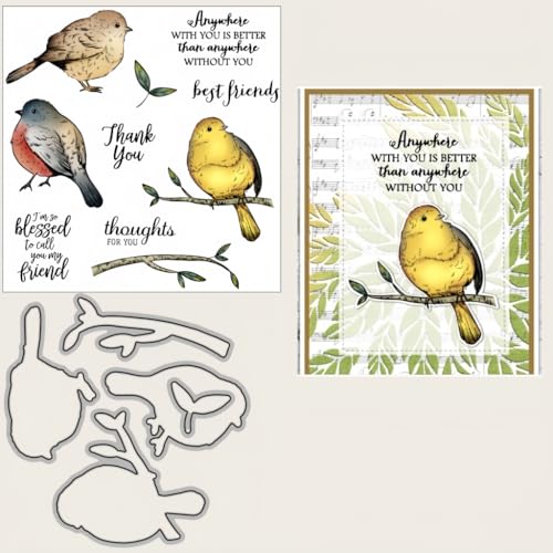 Sredwtk Der Segen der Freunde Vogel Stanzschablonen und Stempelset,Stempel und Stanzen Set,Silikonstempel und Stanzen Set,Clear Stamp und Stanzschablone Für DIY Scrapbooking Fotoalbum Dekor Karten Sredwtk Der Segen der Freunde Vogel Stanzschablonen und Stempelset,Stempel und Stanzen Set,Silikonstempel und Stanzen Set,Clear Stamp und Stanzschablone Für DIY Scrapbooking Fotoalbum Dekor Karten von Sredwtk