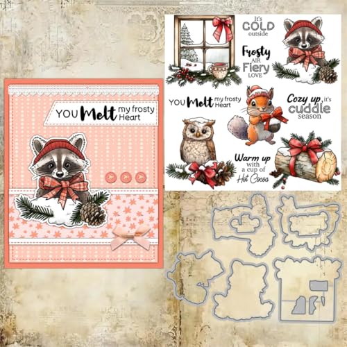 Sredwtk Eichhörnchen Eule Tiere Winter Stempel und Stanzen Set,Silikonstempel und Stanzen Set,Stanzschablonen und Stempelset,Clear Stamp und Stanzschablone Für DIY Scrapbooking Fotoalbum Dekor Karten Sredwtk Eichhörnchen Eule Tiere Winter Stempel und Stanzen Set,Silikonstempel und Stanzen Set,Stanzschablonen und Stempelset,Clear Stamp und Stanzschablone Für DIY Scrapbooking Fotoalbum Dekor Karten von Sredwtk