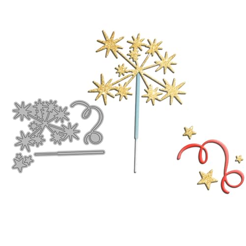 Sredwtk Feenstab Sterne Stanzschablonen Weihnachten Metall Prägeschablonen Stanzformen Schneiden für DIY Karte Sammelalbum Scrapbooking Fotoalbum Deko von Sredwtk