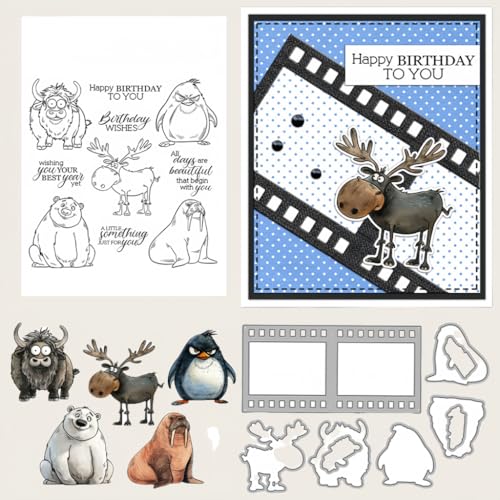 Sredwtk Filme Tiere Geburtstag Stanzschablonen und Stempelset,Stempel und Stanzen Set,Silikonstempel und Stanzen Set,Clear Stamp und Stanzschablone Für DIY Scrapbooking Fotoalbum Dekor Karten Sredwtk Filme Tiere Geburtstag Stanzschablonen und Stempelset,Stempel und Stanzen Set,Silikonstempel und Stanzen Set,Clear Stamp und Stanzschablone Für DIY Scrapbooking Fotoalbum Dekor Karten von Sredwtk