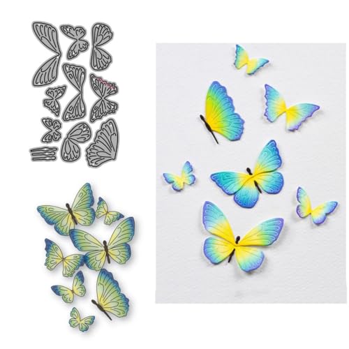 Sredwtk Fliegender Schmetterling Stanzschablonen Geburtstag Weihnachten Metall Prägeschablonen Stanzformen Schneiden für DIY Karte Sammelalbum Scrapbooking Fotoalbum Deko von Sredwtk