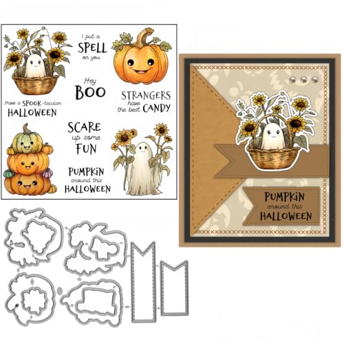 Sredwtk Geister Kürbis Halloween Stempel und Stanzen Set,Silikonstempel und Stanzen Set,Stanzschablonen und Stempelset,Clear Stamp und Stanzschablone Für DIY Scrapbooking Fotoalbum Dekor Karten Sredwtk Geister Kürbis Halloween Stempel und Stanzen Set,Silikonstempel und Stanzen Set,Stanzschablonen und Stempelset,Clear Stamp und Stanzschablone Für DIY Scrapbooking Fotoalbum Dekor Karten von Sredwtk
