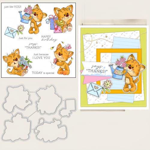 Sredwtk Geschenke Katzen Geburtstag Stanzschablonen und Stempelset,Stempel und Stanzen Set,Silikonstempel und Stanzen Set,Clear Stamp und Stanzschablone Für DIY Scrapbooking Fotoalbum Dekor Karten Sredwtk Geschenke Katzen Geburtstag Stanzschablonen und Stempelset,Stempel und Stanzen Set,Silikonstempel und Stanzen Set,Clear Stamp und Stanzschablone Für DIY Scrapbooking Fotoalbum Dekor Karten von Sredwtk