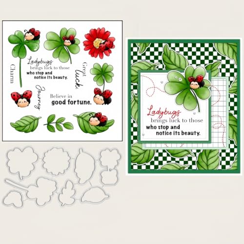 Sredwtk Glücksras Ladybug Stanzschablonen und Stempelset,Stempel und Stanzen Set,Silikonstempel und Stanzen Set,Clear Stamp und Stanzschablone Für DIY Scrapbooking Fotoalbum Dekor Karten Sredwtk Glücksras Ladybug Stanzschablonen und Stempelset,Stempel und Stanzen Set,Silikonstempel und Stanzen Set,Clear Stamp und Stanzschablone Für DIY Scrapbooking Fotoalbum Dekor Karten von Sredwtk