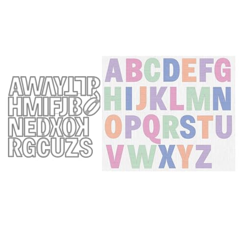 Sredwtk Groß Stanzschablonen Buchstaben 5cm Metall Prägeschablonen Stanzformen Schneiden für DIY Karte Sammelalbum Scrapbooking Fotoalbum Deko Cutting Dies von Sredwtk