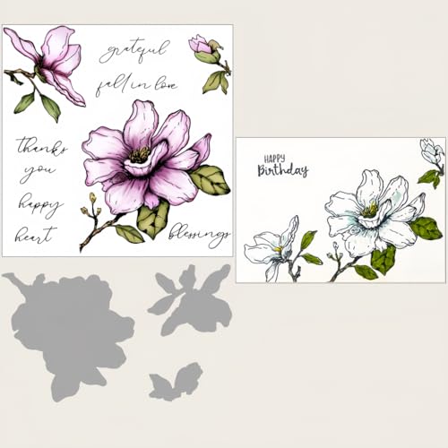 Sredwtk Große Blumen Blüten Stanzschablonen und Stempelset,Stempel und Stanzen Set,Silikonstempel und Stanzen Set,Clear Stamp und Stanzschablone Für DIY Scrapbooking Fotoalbum Dekor Karten Sredwtk Große Blumen Blüten Stanzschablonen und Stempelset,Stempel und Stanzen Set,Silikonstempel und Stanzen Set,Clear Stamp und Stanzschablone Für DIY Scrapbooking Fotoalbum Dekor Karten von Sredwtk