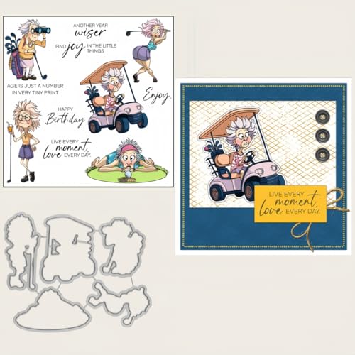 Sredwtk Großmutter Golf Stempel und Stanzen Set,Silikonstempel und Stanzen Set,Stanzschablonen und Stempelset,Clear Stamp und Stanzschablone Für DIY Scrapbooking Fotoalbum Dekor Karten Sredwtk Großmutter Golf Stempel und Stanzen Set,Silikonstempel und Stanzen Set,Stanzschablonen und Stempelset,Clear Stamp und Stanzschablone Für DIY Scrapbooking Fotoalbum Dekor Karten von Sredwtk