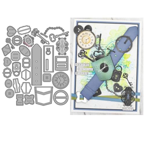 Sredwtk Gürtel Retro Stanzschablonen Metall Prägeschablonen Stanzformen Schneiden für DIY Karte Sammelalbum Scrapbooking Fotoalbum Deko von Sredwtk