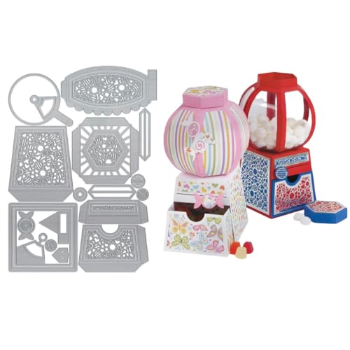 Sredwtk Gumball Maschine Geschenkbox Stanzschablonen Schachtel Stanzschablonen Box Metall Prägeschablonen Stanzmaschine Stanzformen Schablonen für DIY 3D Keksbox Süßigkeitenbox Sredwtk Gumball Maschine Geschenkbox Stanzschablonen Schachtel Stanzschablonen Box Metall Prägeschablonen Stanzmaschine Stanzformen Schablonen für DIY 3D Keksbox Süßigkeitenbox von Sredwtk