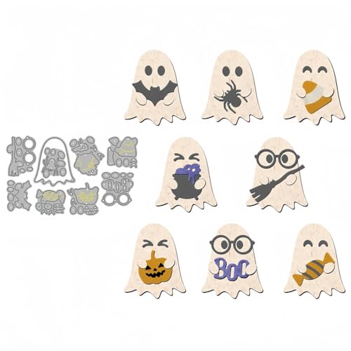 Sredwtk Halloween Geister Stanzschablonen Halloween Metall Prägeschablonen Stanzformen Schneiden für DIY Karte Sammelalbum Scrapbooking Fotoalbum Deko Sredwtk Halloween Geister Stanzschablonen Halloween Metall Prägeschablonen Stanzformen Schneiden für DIY Karte Sammelalbum Scrapbooking Fotoalbum Deko von Sredwtk