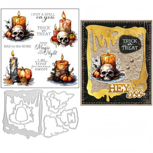 Sredwtk Halloween Kerzen Stempel und Stanzen Set,Silikonstempel und Stanzen Set,Stanzschablonen und Stempelset,Clear Stamp und Stanzschablone Für DIY Scrapbooking Fotoalbum Dekor Karten Sredwtk Halloween Kerzen Stempel und Stanzen Set,Silikonstempel und Stanzen Set,Stanzschablonen und Stempelset,Clear Stamp und Stanzschablone Für DIY Scrapbooking Fotoalbum Dekor Karten von Sredwtk