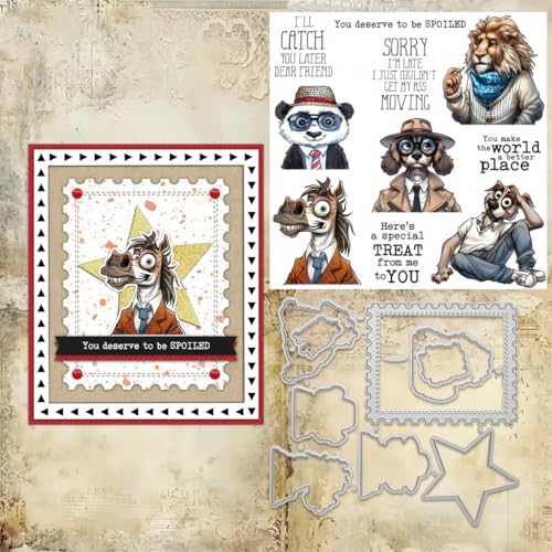 Sredwtk Halloween Kleid Halloween Stempel und Stanzen Set,Silikonstempel und Stanzen Set,Stanzschablonen und Stempelset,Clear Stamp und Stanzschablone Für DIY Scrapbooking Fotoalbum Dekor Karten von Sredwtk
