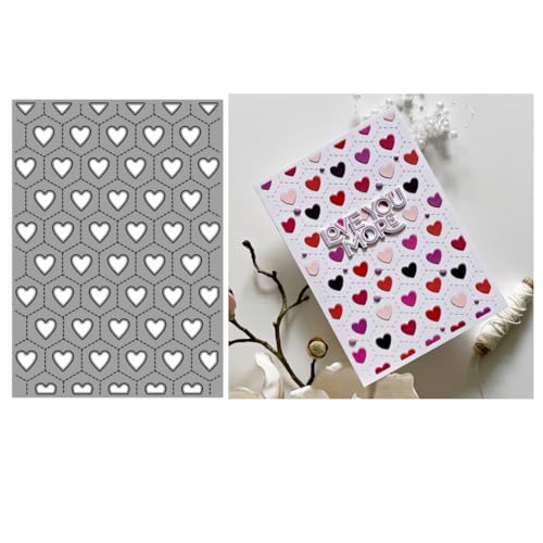 Sredwtk Herz Liebe Stanzschablonen Valentinstag Geburtstag Metall Prägeschablonen Stanzformen Schneiden für DIY Karte Sammelalbum Scrapbooking Fotoalbum Deko Cutting Dies von Sredwtk
