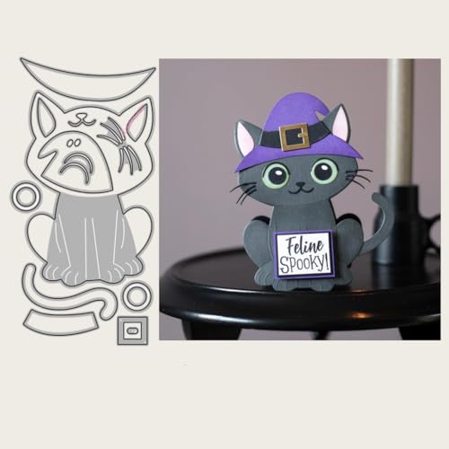 Sredwtk Hexe Katze Stanzschablonen Halloween Metall Prägeschablonen Stanzformen Schneiden für DIY Karte Sammelalbum Scrapbooking Fotoalbum Deko Sredwtk Hexe Katze Stanzschablonen Halloween Metall Prägeschablonen Stanzformen Schneiden für DIY Karte Sammelalbum Scrapbooking Fotoalbum Deko von Sredwtk