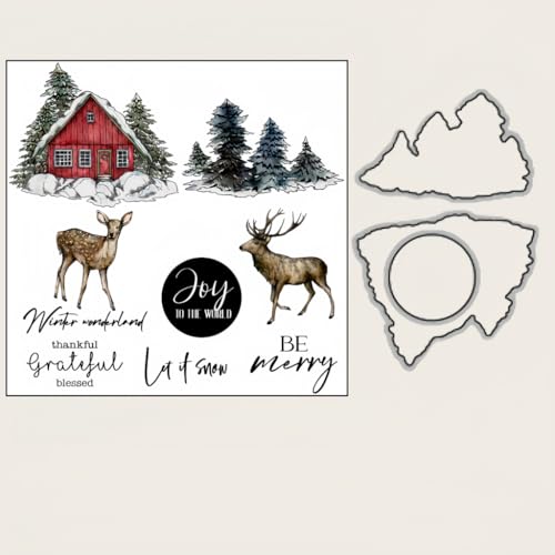 Sredwtk Hirsch Haus Stanzschablonen und Stempelset,Stempel und Stanzen Set,Silikonstempel und Stanzen Set,Clear Stamp und Stanzschablone Für DIY Scrapbooking Fotoalbum Dekor Karten Sredwtk Hirsch Haus Stanzschablonen und Stempelset,Stempel und Stanzen Set,Silikonstempel und Stanzen Set,Clear Stamp und Stanzschablone Für DIY Scrapbooking Fotoalbum Dekor Karten von Sredwtk