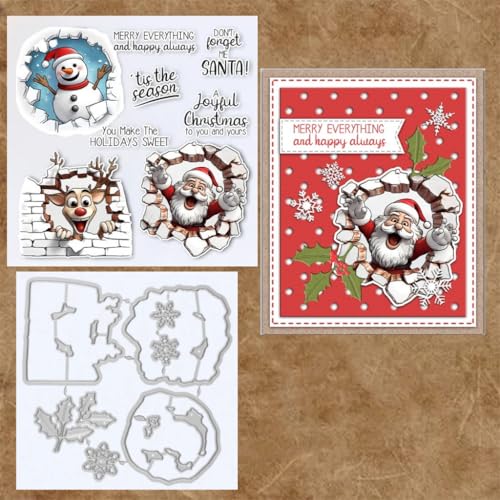 Sredwtk Hirsch Schneemann Weihnachten Stempel und Stanzen Set,Silikonstempel und Stanzen Set,Stanzschablonen und Stempelset,Clear Stamp und Stanzschablone Für DIY Scrapbooking Fotoalbum Dekor Karten Sredwtk Hirsch Schneemann Weihnachten Stempel und Stanzen Set,Silikonstempel und Stanzen Set,Stanzschablonen und Stempelset,Clear Stamp und Stanzschablone Für DIY Scrapbooking Fotoalbum Dekor Karten von Sredwtk