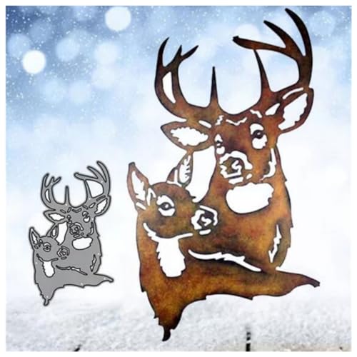 Sredwtk Hirsch Stanzschablonen Weihnachten Metall Prägeschablonen Stanzformen Schneiden für DIY Karte Sammelalbum Scrapbooking Fotoalbum Deko Cutting Dies von Sredwtk