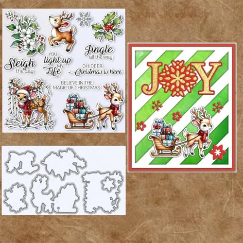 Sredwtk Hirsch Weihnachten Stempel und Stanzen Set,Silikonstempel und Stanzen Set,Stanzschablonen und Stempelset,Clear Stamp und Stanzschablone Für DIY Scrapbooking Fotoalbum Dekor Karten Sredwtk Hirsch Weihnachten Stempel und Stanzen Set,Silikonstempel und Stanzen Set,Stanzschablonen und Stempelset,Clear Stamp und Stanzschablone Für DIY Scrapbooking Fotoalbum Dekor Karten von Sredwtk