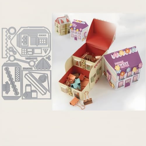 Sredwtk Home Haus Geschenkbox Stanzschablonen Schachtel Stanzschablonen Weihnachten Box Metall Prägeschablonen Stanzmaschine Stanzformen Schablonen für DIY 3D Keksbox Süßigkeitenbox Sredwtk Home Haus Geschenkbox Stanzschablonen Schachtel Stanzschablonen Weihnachten Box Metall Prägeschablonen Stanzmaschine Stanzformen Schablonen für DIY 3D Keksbox Süßigkeitenbox von Sredwtk