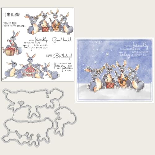 Sredwtk Kaninchen Party Geburtstag Stanzschablonen und Stempelset,Stempel und Stanzen Set,Silikonstempel und Stanzen Set,Clear Stamp und Stanzschablone Für DIY Scrapbooking Fotoalbum Dekor Karten Sredwtk Kaninchen Party Geburtstag Stanzschablonen und Stempelset,Stempel und Stanzen Set,Silikonstempel und Stanzen Set,Clear Stamp und Stanzschablone Für DIY Scrapbooking Fotoalbum Dekor Karten von Sredwtk