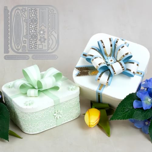 Sredwtk Kappenbox Geschenkbox Stanzschablonen Schachtel Stanzschablonen Box Metall Prägeschablonen Stanzmaschine Stanzformen Schablonen für DIY 3D Keksbox Süßigkeitenbox von Sredwtk