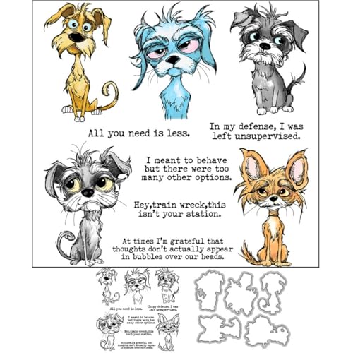 Sredwtk Katzen und Welpen Tiere Stempel und Stanzen Set,Silikonstempel und Stanzen Set,Stanzschablonen und Stempelset,Clear Stamp und Stanzschablone Für DIY Scrapbooking Fotoalbum Dekor Karten (B) von Sredwtk