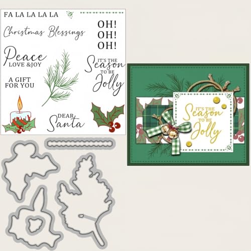 Sredwtk Kerzen Weihnachten Schrift Stanzschablonen und Stempelset,Stempel und Stanzen Set,Silikonstempel und Stanzen Set,Clear Stamp und Stanzschablone Für DIY Scrapbooking Fotoalbum Dekor Karten Sredwtk Kerzen Weihnachten Schrift Stanzschablonen und Stempelset,Stempel und Stanzen Set,Silikonstempel und Stanzen Set,Clear Stamp und Stanzschablone Für DIY Scrapbooking Fotoalbum Dekor Karten von Sredwtk