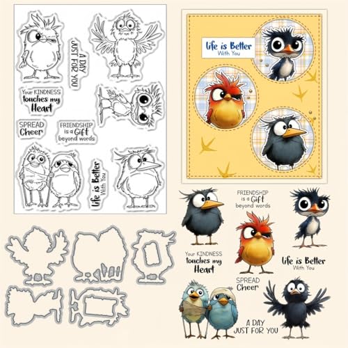 Sredwtk Kleine Vogel Freundschaft Stanzschablonen und Stempelset,Stempel und Stanzen Set,Silikonstempel und Stanzen Set,Clear Stamp und Stanzschablone Für DIY Scrapbooking Fotoalbum Dekor Karten Sredwtk Kleine Vogel Freundschaft Stanzschablonen und Stempelset,Stempel und Stanzen Set,Silikonstempel und Stanzen Set,Clear Stamp und Stanzschablone Für DIY Scrapbooking Fotoalbum Dekor Karten von Sredwtk