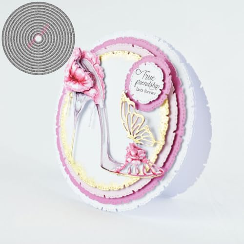 Sredwtk Kreis Rund Stanzschablonen Geburtstag Weihnachten Metall Prägeschablonen Stanzformen Schneiden für DIY Karte Sammelalbum Scrapbooking Fotoalbum Deko von Sredwtk