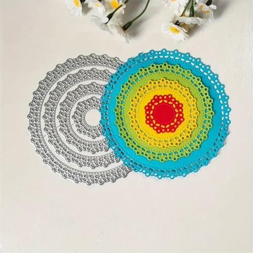 Sredwtk Kreis Stanzschablonen Kreis Rund Metall Prägeschablonen Stanzformen Schneiden für DIY Karte Sammelalbum Scrapbooking Fotoalbum Deko (C) von Sredwtk