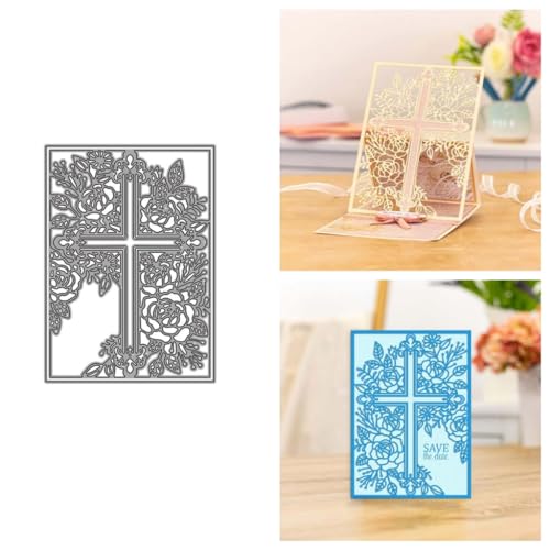 Sredwtk Kreuz Stanzschablonen Blumen Metall Prägeschablonen Stanzformen Schneiden für DIY Karte Sammelalbum Scrapbooking Fotoalbum Deko Cutting Dies von Sredwtk