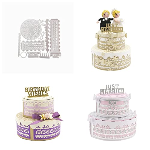 Sredwtk Kuchen Stanzschablonen Schachteln Metall Prägeschablonen Stanzmaschine Stanzformen Schablonen für DIY 3D Hochzeitgeschenkbox Kuchenbox Keksbox Süßigkeitenbox (Kuchen) von Sredwtk