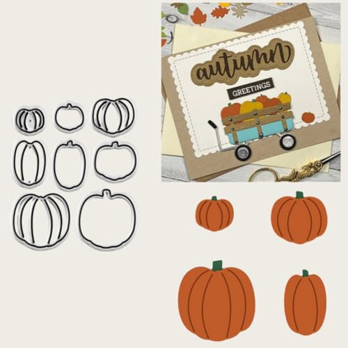 Sredwtk Kürbis Herbst Stanzschablonen Geburtstag Weihnachten Metall Prägeschablonen Stanzformen Schneiden für DIY Karte Sammelalbum Scrapbooking Fotoalbum Deko Cutting Dies von Sredwtk