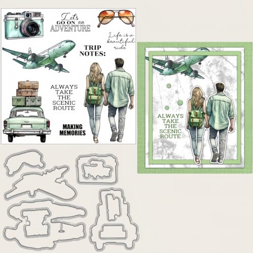 Sredwtk Liebhaber Reisen Stanzschablonen und Stempelset,Stempel und Stanzen Set,Silikonstempel und Stanzen Set,Clear Stamp und Stanzschablone Für DIY Scrapbooking Fotoalbum Dekor Karten Sredwtk Liebhaber Reisen Stanzschablonen und Stempelset,Stempel und Stanzen Set,Silikonstempel und Stanzen Set,Clear Stamp und Stanzschablone Für DIY Scrapbooking Fotoalbum Dekor Karten von Sredwtk