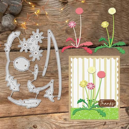 Sredwtk Löwenzahn Stanzschablonen Blumen Metall Prägeschablonen Stanzformen Schneiden für DIY Karte Sammelalbum Scrapbooking Fotoalbum Deko von Sredwtk