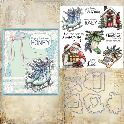 Sredwtk Mädchen Weihnachten Stempel und Stanzen Set,Silikonstempel und Stanzen Set,Stanzschablonen und Stempelset,Clear Stamp und Stanzschablone Für DIY Scrapbooking Fotoalbum Dekor Karten Sredwtk Mädchen Weihnachten Stempel und Stanzen Set,Silikonstempel und Stanzen Set,Stanzschablonen und Stempelset,Clear Stamp und Stanzschablone Für DIY Scrapbooking Fotoalbum Dekor Karten von Sredwtk