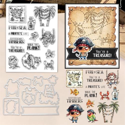 Sredwtk Meer Abenteuer Stempel und Stanzen Set,Silikonstempel und Stanzen Set,Stanzschablonen und Stempelset,Clear Stamp und Stanzschablone Für DIY Scrapbooking Fotoalbum Dekor Karten Sredwtk Meer Abenteuer Stempel und Stanzen Set,Silikonstempel und Stanzen Set,Stanzschablonen und Stempelset,Clear Stamp und Stanzschablone Für DIY Scrapbooking Fotoalbum Dekor Karten von Sredwtk