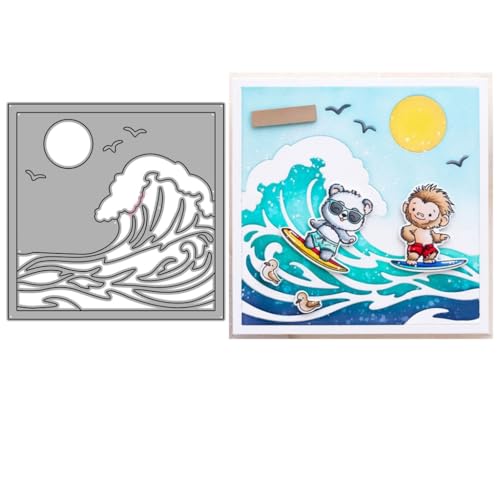 Sredwtk Meer Stanzschablonen Sommer Metall Prägeschablonen Stanzformen Schneiden für DIY Karte Sammelalbum Scrapbooking Fotoalbum Deko von Sredwtk