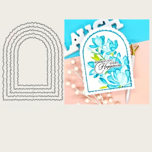 Sredwtk Oval Rund Rechteckig Quadratisch Rahmen Stanzschablonen Geburtstag Weihnachten Metall Prägeschablonen Stanzformen Schneiden für DIY Karte Sammelalbum Scrapbooking Fotoalbum Deko (D) von Sredwtk