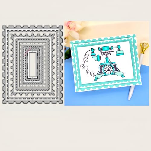 Sredwtk Oval Rund Rechteckig Quadratisch Rahmen Stanzschablonen Geburtstag Weihnachten Metall Prägeschablonen Stanzformen Schneiden für DIY Karte Sammelalbum Scrapbooking Fotoalbum Deko (G) von Sredwtk