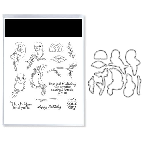 Sredwtk Papagei Geburtstag Stempel und Stanzen Set,Silikonstempel und Stanzen Set,Stanzschablonen und Stempelset,Clear Stamp und Stanzschablone Für DIY Scrapbooking Fotoalbum Dekor Karten Sredwtk Papagei Geburtstag Stempel und Stanzen Set,Silikonstempel und Stanzen Set,Stanzschablonen und Stempelset,Clear Stamp und Stanzschablone Für DIY Scrapbooking Fotoalbum Dekor Karten von Sredwtk