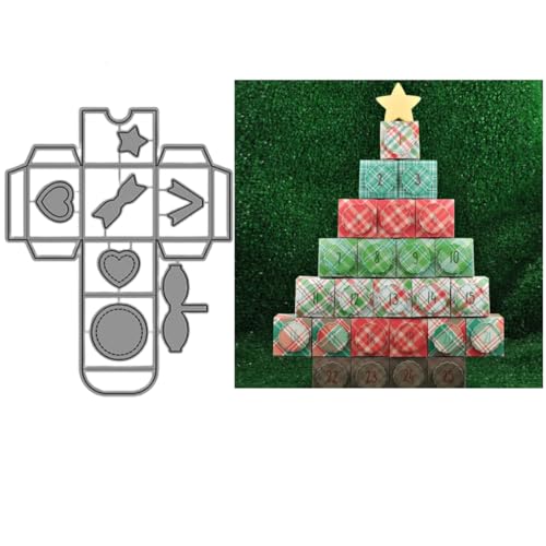 Sredwtk Quadratische Geschenkbox Stanzschablonen Schachtel Stanzschablonen Weihnachten Box Metall Prägeschablonen Stanzmaschine Stanzformen Schablonen für DIY 3D Keksbox Süßigkeitenbox Sredwtk Quadratische Geschenkbox Stanzschablonen Schachtel Stanzschablonen Weihnachten Box Metall Prägeschablonen Stanzmaschine Stanzformen Schablonen für DIY 3D Keksbox Süßigkeitenbox von Sredwtk