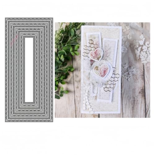 Sredwtk Rund Rechteckig Quadratisch Rahmen Stanzschablonen Geburtstag Weihnachten Metall Prägeschablonen Stanzformen Schneiden für DIY Karte Sammelalbum Scrapbooking Fotoalbum Deko (D) von Sredwtk