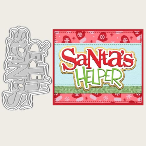 Sredwtk Santa's Helper Stanzschablonen Weihnachten Schrift Metall Prägeschablonen Stanzformen Schneiden für DIY Karte Sammelalbum Scrapbooking Fotoalbum Deko Sredwtk Santa's Helper Stanzschablonen Weihnachten Schrift Metall Prägeschablonen Stanzformen Schneiden für DIY Karte Sammelalbum Scrapbooking Fotoalbum Deko von Sredwtk