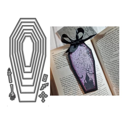 Sredwtk Sarg Stanzschablonen Halloween Cutting Dies Metall Prägeschablone 3D Stanzformen Schablonen für Party Halloween Handwerk Scrapbooking DIY Dekoration Sredwtk Sarg Stanzschablonen Halloween Cutting Dies Metall Prägeschablone 3D Stanzformen Schablonen für Party Halloween Handwerk Scrapbooking DIY Dekoration von Sredwtk