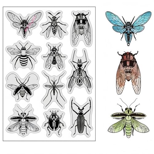 Sredwtk Schmetterling Bienen Libelle Clear Stamps Für DIY Scrapbooking Insekten Silikonstempel Transparente Stempel Siegel Für Kartenherstellung Tagebuch Fotoalbum Geburtstag Hochzeit Weihnachten (D) Sredwtk Schmetterling Bienen Libelle Clear Stamps Für DIY Scrapbooking Insekten Silikonstempel Transparente Stempel Siegel Für Kartenherstellung Tagebuch Fotoalbum Geburtstag Hochzeit Weihnachten (D) von Sredwtk