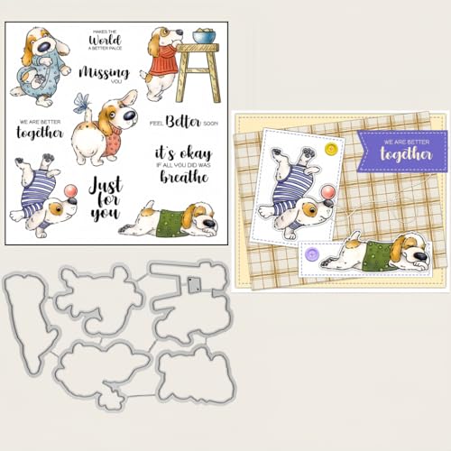 Sredwtk Schurker Hund Stanzschablonen und Stempelset,Stempel und Stanzen Set,Silikonstempel und Stanzen Set,Clear Stamp und Stanzschablone Für DIY Scrapbooking Fotoalbum Dekor Karten Sredwtk Schurker Hund Stanzschablonen und Stempelset,Stempel und Stanzen Set,Silikonstempel und Stanzen Set,Clear Stamp und Stanzschablone Für DIY Scrapbooking Fotoalbum Dekor Karten von Sredwtk